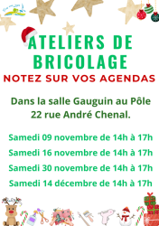 Ateliers de création N°2 - Décors de Noël