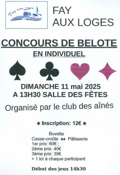 image de Concours de belote organisé par le Club des Aînés