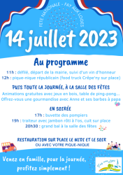 Fête Nationale du 14 Juillet 2023