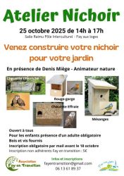 Atelier fabrication de nichoirs
